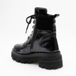 Ghete Negre cu Siret si Fermoar Lateral Vagam1424 - imagine 2