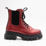 Ghete Bordo cu Siret si Fermoar Lateral Vagam1422 - imagine 3