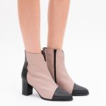 Botine Roz Pudra cu Fermoar Vagam1431 - imagine 5