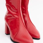 Botine Rosii cu Fermoar Vagam1415 - imagine 4