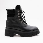 Ghete Negre cu Siret si Fermoar Lateral Vagam1432 - imagine 2