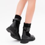 Ghete Negre cu Fermoar Lateral Vagam 1419 - imagine 6