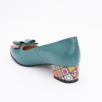 Pantofi Turcoaz cu Toc Gros Vagam1491 - imagine 4