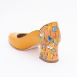 Pantofi Galbeni-Mustar cu Toc Gros Vagam1482 - imagine 3