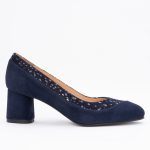 Pantofi Bleumarin cu Toc Gros Vagam1510 - imagine 3