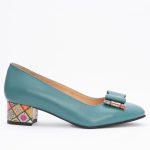 Pantofi Turcoaz cu Toc Gros Vagam1491 - imagine 3