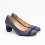 Pantofi Bleumarin cu Toc Gros Vagam1461