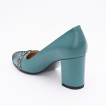 Pantofi Turcoaz cu Toc Gros Vagam1444 - imagine 4