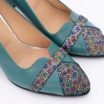 Pantofi Turcoaz cu Toc Gros Vagam1444 - imagine 6