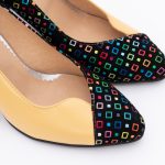 Pantofi Galbeni cu Toc Gros Vagam1448 - imagine 5