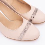 Pantofi Crem cu Toc Gros Vagam1471 - imagine 3
