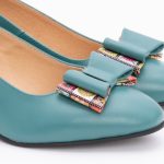 Pantofi Turcoaz cu Toc Gros Vagam1491 - imagine 5