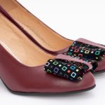Pantofi Bordo cu Toc Gros Vagam1459 - imagine 3