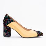 Pantofi Galbeni cu Toc Gros Vagam1448 - imagine 3