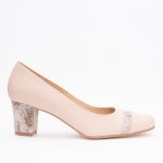 Pantofi Crem cu Toc Gros Vagam1471 - imagine 5