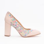 Pantofi Crem cu Toc Gros Vagam1486 - imagine 5