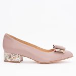 Pantofi Bej cu Toc Gros Vagam1501 - imagine 5