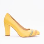 Pantofi Galbeni cu Toc Gros Vagam1503 - imagine 3