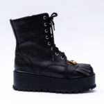 Ghete Negre cu Talpa Tip Platforma Vagam 2073
