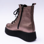 Ghete Scurte Roz Sidefat cu Talpa Inalta Vagam 2051 - imagine 3