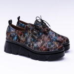 Pantofi Multicolori cu Siret si Talpa Inalta Vagam 2047 - imagine 3