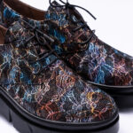 Pantofi Multicolori cu Siret si Talpa Inalta Vagam 2047 - imagine 4