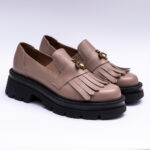 Pantofi Dama Loafers Roz Pal cu Talpa Inalta Vagam 2117