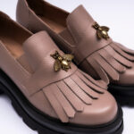 Pantofi Dama Loafers Roz Pal cu Talpa Inalta Vagam 2117 - imagine 2