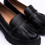 Pantofi Dama Loafers Negri cu Talpa Inalta Vagam 2118 - imagine 2