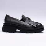 Pantofi Dama Loafers Gri Antracit cu Talpa Inalta Vagam 2094 - imagine 4