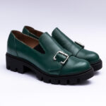 Pantofi Dama Loafers Verzi cu Talpa Inalta Vagam 2093 - imagine 4