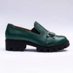 Pantofi Dama Loafers Verzi cu Talpa Inalta Vagam 2093