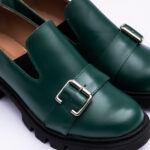 Pantofi Dama Loafers Verzi cu Talpa Inalta Vagam 2093 - imagine 3