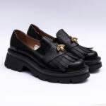Pantofi Dama Loafers Negru cu Talpa Inalta Vagam 2116