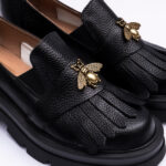 Pantofi Dama Loafers Negru cu Talpa Inalta Vagam 2116 - imagine 3