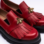 Pantofi Dama Loafers Rosii cu Talpa Inalta Vagam 2095 - imagine 2