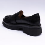 Pantofi Loafers Dama din Piele Naturala Negri cu Franjuri Vagam 2087 - imagine 4