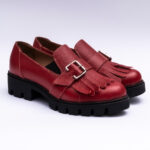 Pantofi Dama Loafers Rosii cu Talpa Inalta Vagam 2114 - imagine 5