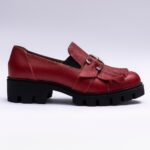 Pantofi Dama Loafers Rosii cu Talpa Inalta Vagam 2114