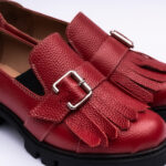 Pantofi Dama Loafers Rosii cu Talpa Inalta Vagam 2114 - imagine 3
