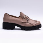 Pantofi Dama Loafers Roz Pal cu Talpa Inalta Vagam 2106