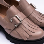 Pantofi Dama Loafers Roz Pal cu Talpa Inalta Vagam 2106 - imagine 3