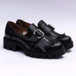 Pantofi Dama Loafers Negri cu Talpa Inalta Vagam 2099 - imagine 3