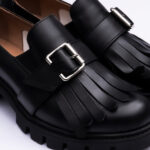 Pantofi Dama Loafers Negri cu Talpa Inalta Vagam 2099 - imagine 2