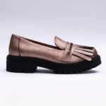 Pantofi Dama Loafers Roz Sidefat cu Talpa Inalta Vagam 2098 - imagine 4