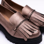 Pantofi Dama Loafers Roz Sidefat cu Talpa Inalta Vagam 2098 - imagine 2