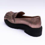 Pantofi Dama Loafers Roz Sidefat cu Talpa Inalta Vagam 2098 - imagine 3