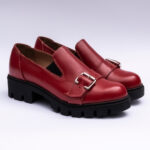 Pantofi Dama Loafers Rosii cu Talpa Inalta Vagam 2104 - imagine 4