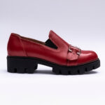 Pantofi Dama Loafers Rosii cu Talpa Inalta Vagam 2104