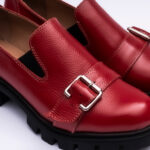Pantofi Dama Loafers Rosii cu Talpa Inalta Vagam 2104 - imagine 2